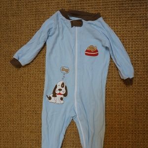 Boys Size 12mos Kirkland Light Blue Organic Cotton 1-piece PJs